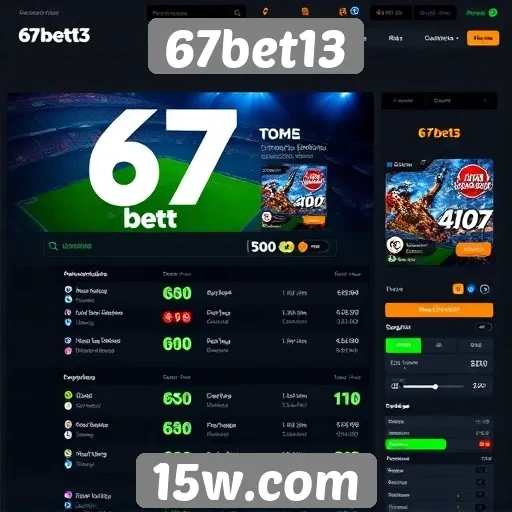 Análise da interface do usuário do site 67bet13